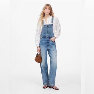 Madewell denim relaxed carpenter overalls in lewisberg wash NWT size XL